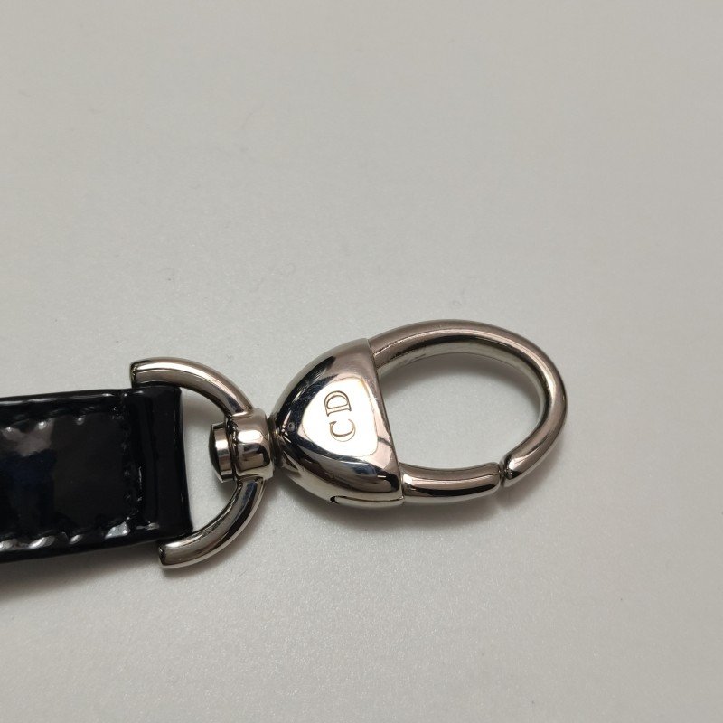 Dior Lady Dior戴妃包大號漆皮藤格紋字母Logo吊飾斜挎包單肩包-13