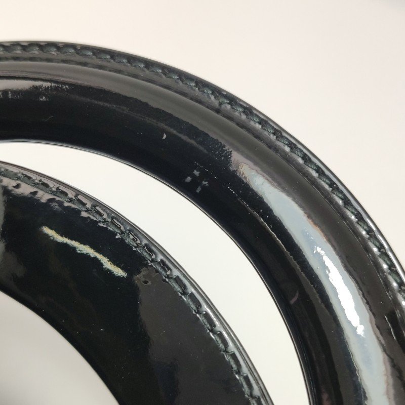 Dior Lady Dior戴妃包大號漆皮藤格紋字母Logo吊飾斜挎包單肩包-21