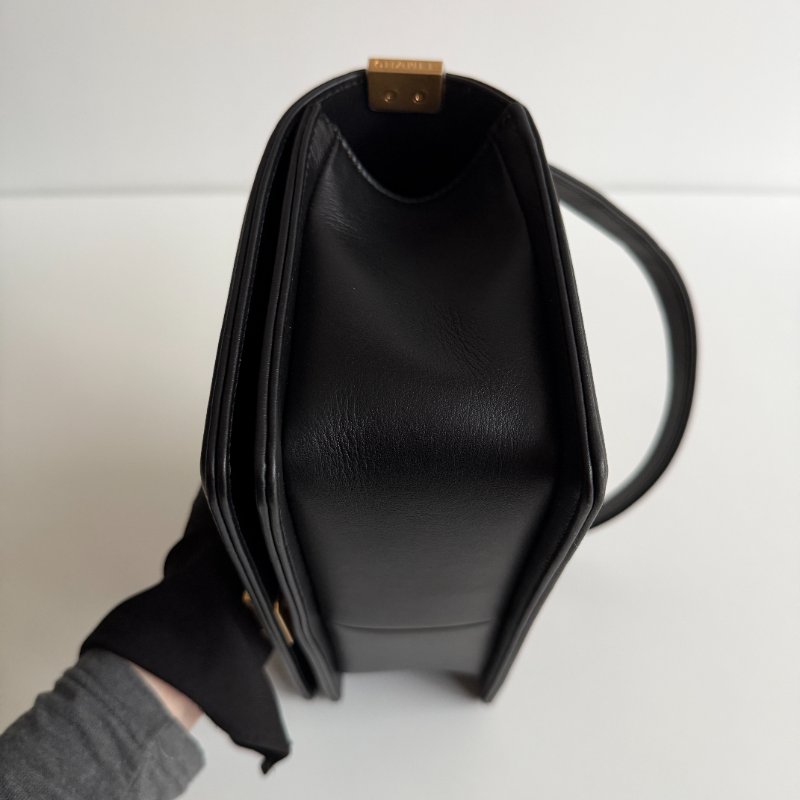 Chanel Boy 25 黑金羊皮-14