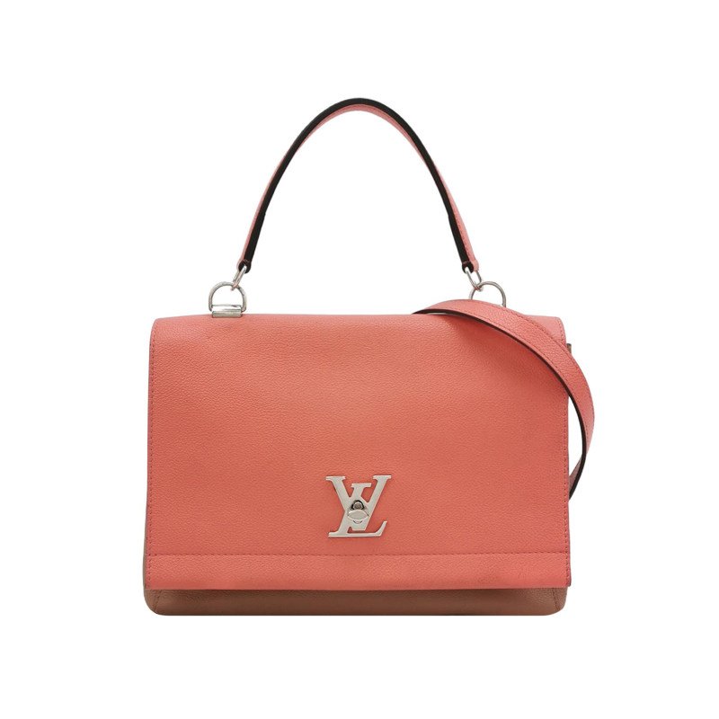 Louis Vuitton(LV)Lockme牛皮撞色LV轉鎖斜挎包單肩包-0