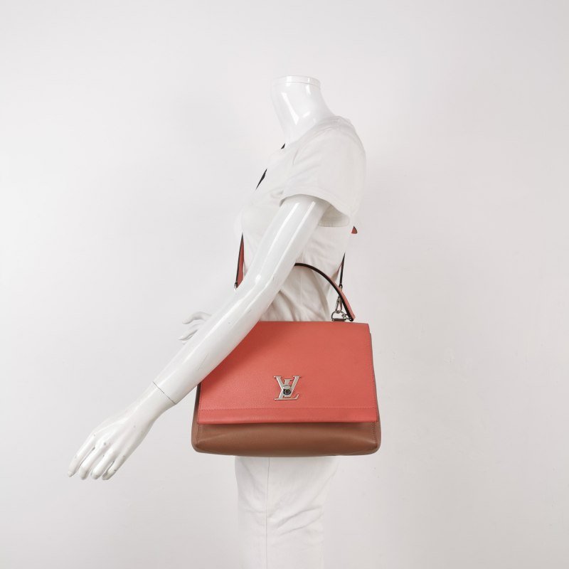 Louis Vuitton(LV)Lockme牛皮撞色LV轉鎖斜挎包單肩包-1