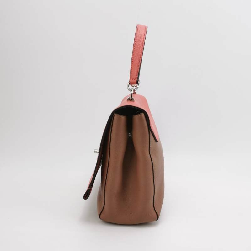 Louis Vuitton(LV)Lockme牛皮撞色LV轉鎖斜挎包單肩包-2