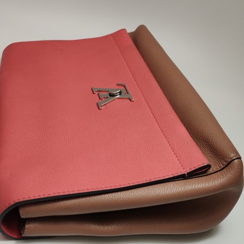 Louis Vuitton(LV)Lockme牛皮撞色LV轉鎖斜挎包單肩包-18