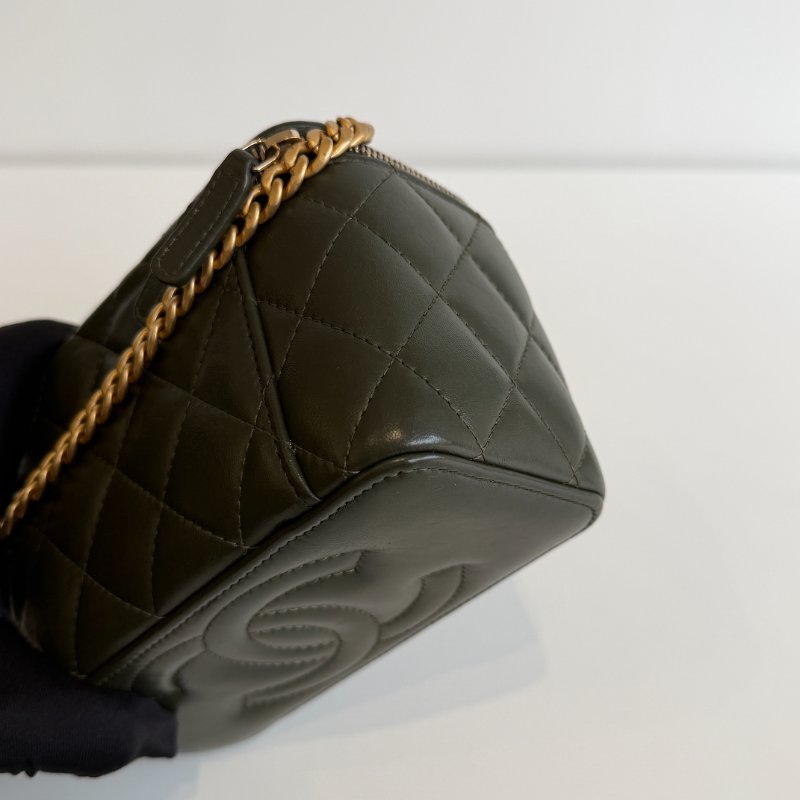 95新💚 Chanel 香奈兒 橄欖綠金柱長盒子-5