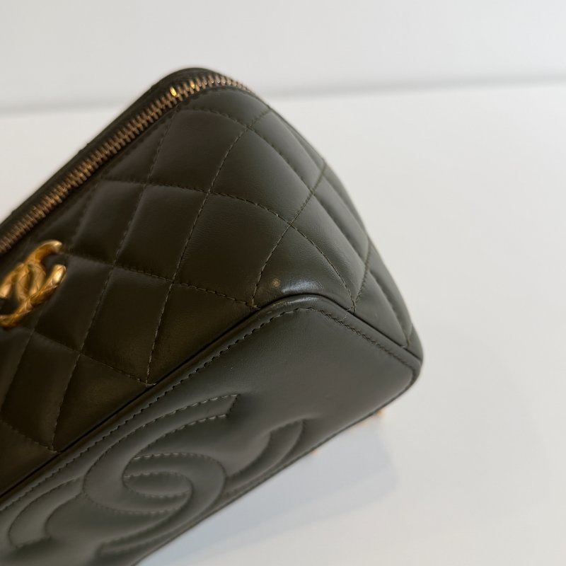 95新💚 Chanel 香奈兒 橄欖綠金柱長盒子-8