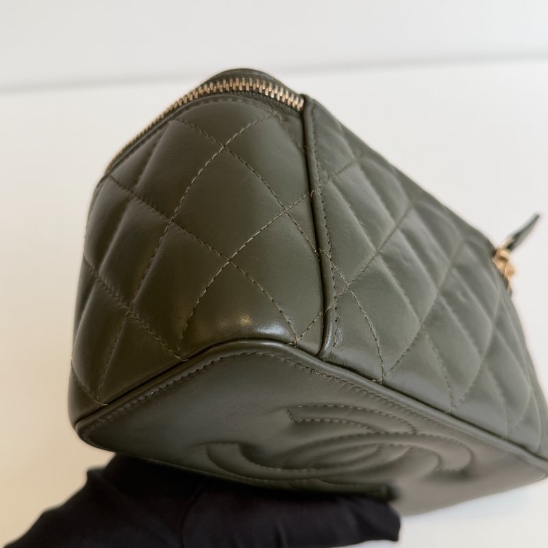 95新💚 Chanel 香奈兒 橄欖綠金柱長盒子-9