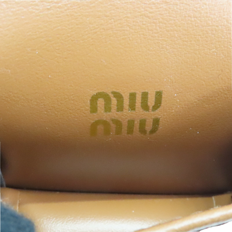 棕色 橘色 牛皮 mini 耳機包 吊飾【MIU MIU 繆繆】-4