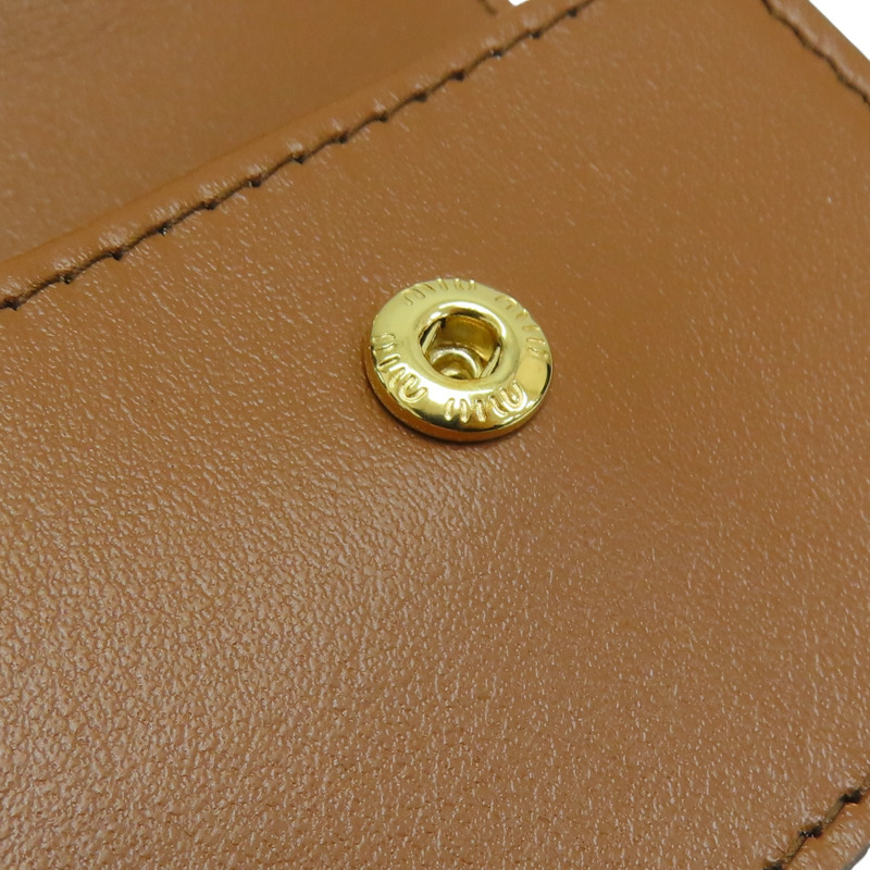棕色 橘色 牛皮 mini 耳機包 吊飾【MIU MIU 繆繆】-7