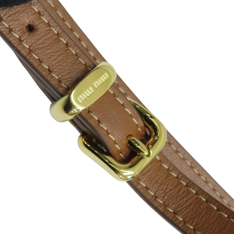 棕色 橘色 牛皮 mini 耳機包 吊飾【MIU MIU 繆繆】-9