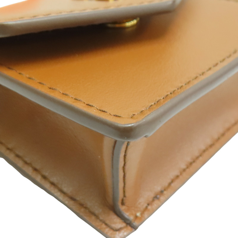 棕色 橘色 牛皮 mini 耳機包 吊飾【MIU MIU 繆繆】-10