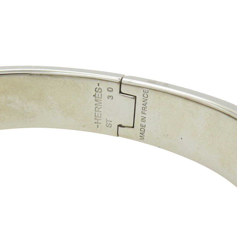 黑色琺瑯 銀色鍍金 Clic Anneau 手環【HERMES 愛馬仕】-6