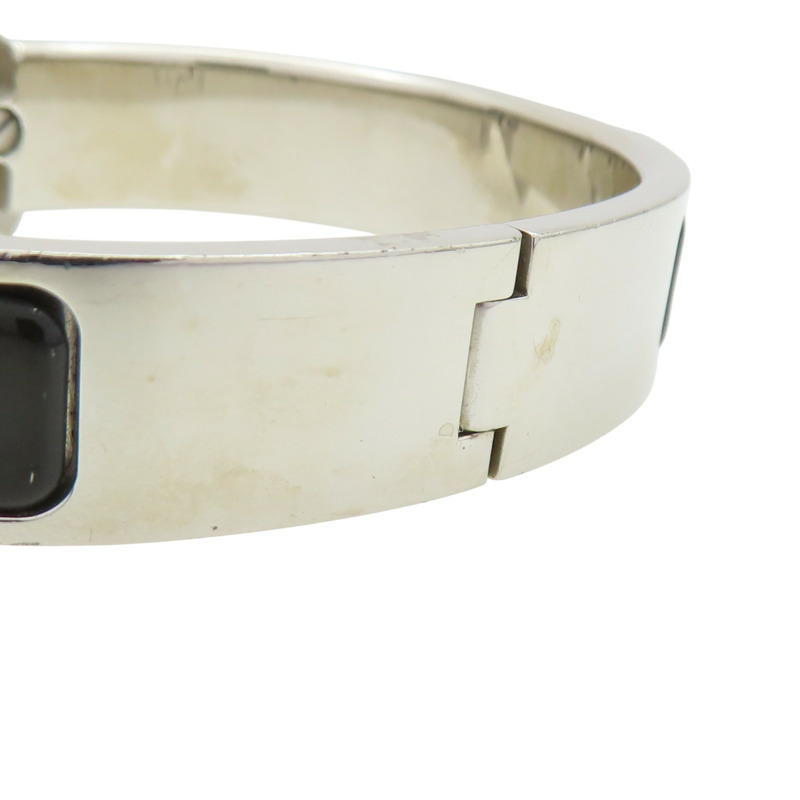 黑色琺瑯 銀色鍍金 Clic Anneau 手環【HERMES 愛馬仕】-11