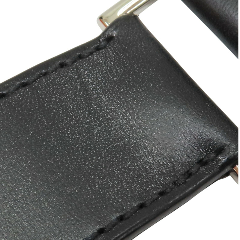 黑色牛皮 Etriviere 皮帶 口N刻【HERMES 愛馬仕】-15