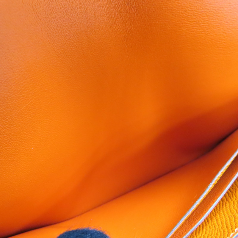 橘色 Epsom牛皮 Constance 扣式 長夾 口R刻【HERMES 愛馬仕】-5