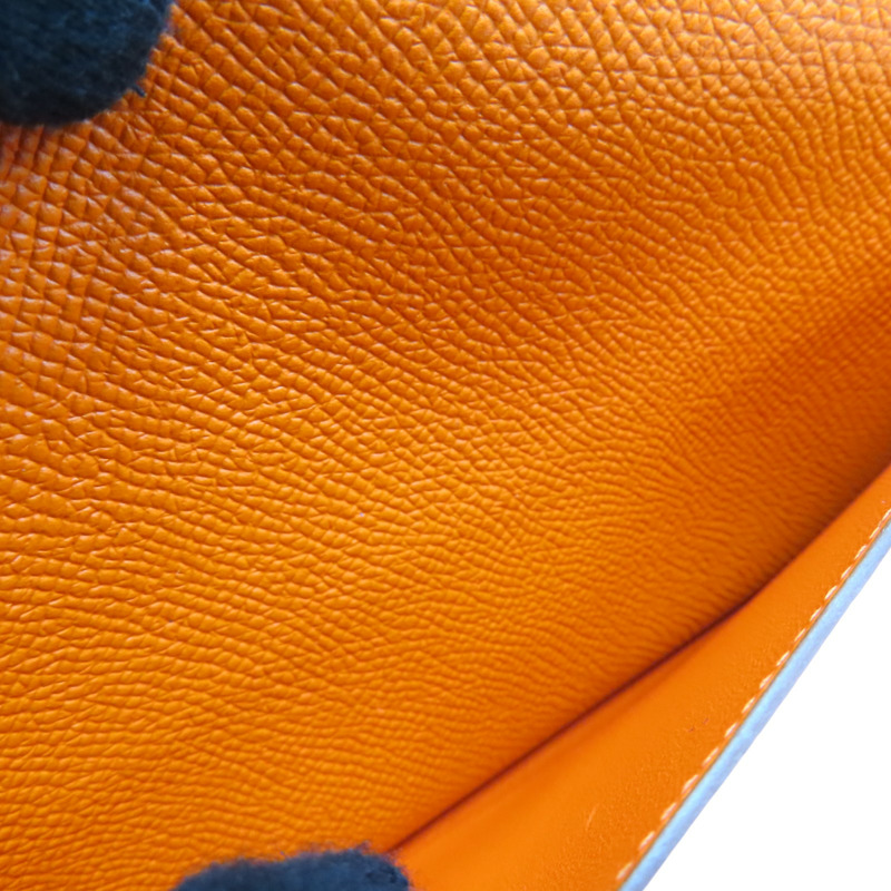 橘色 Epsom牛皮 Constance 扣式 長夾 口R刻【HERMES 愛馬仕】-9