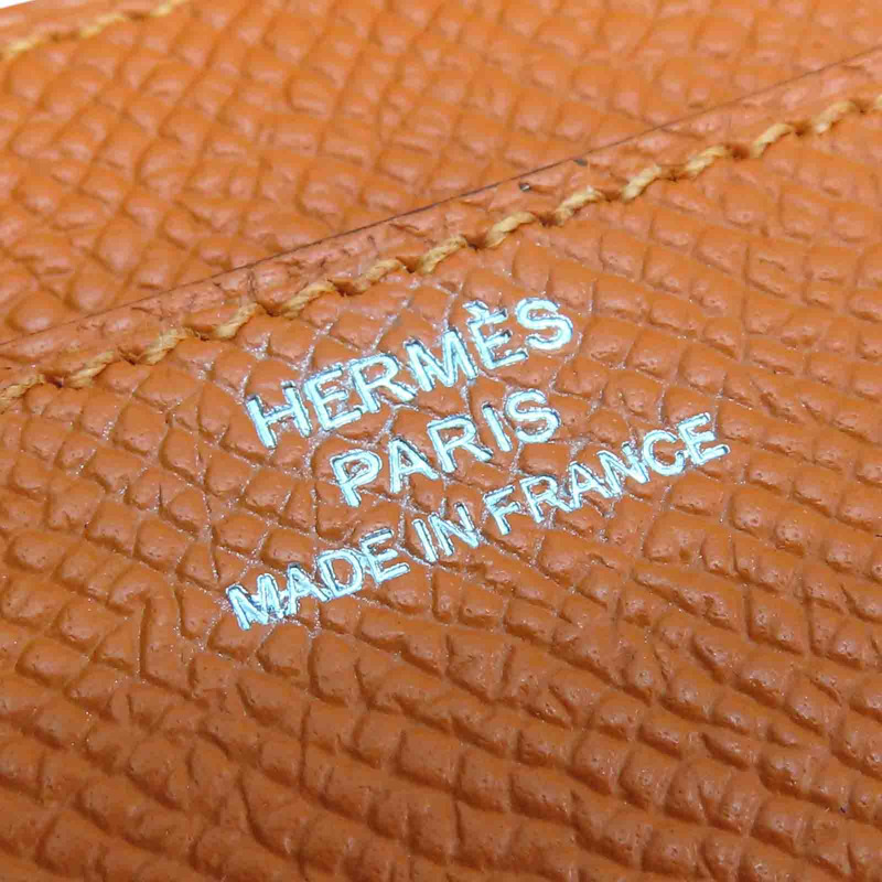 橘色 Epsom牛皮 Constance 扣式 長夾 口R刻【HERMES 愛馬仕】-10