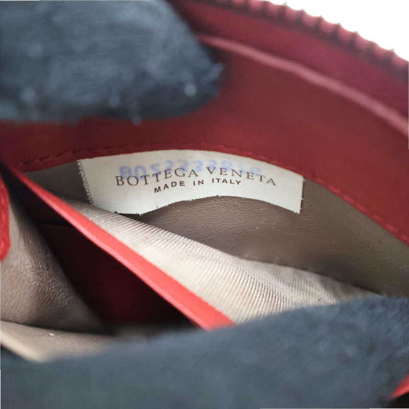 紅色 編織羊皮 拉鍊長夾【BOTTEGA VENETA 寶緹嘉】-9