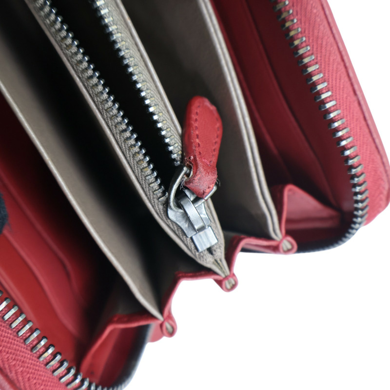 紅色 編織羊皮 拉鍊長夾【BOTTEGA VENETA 寶緹嘉】-11