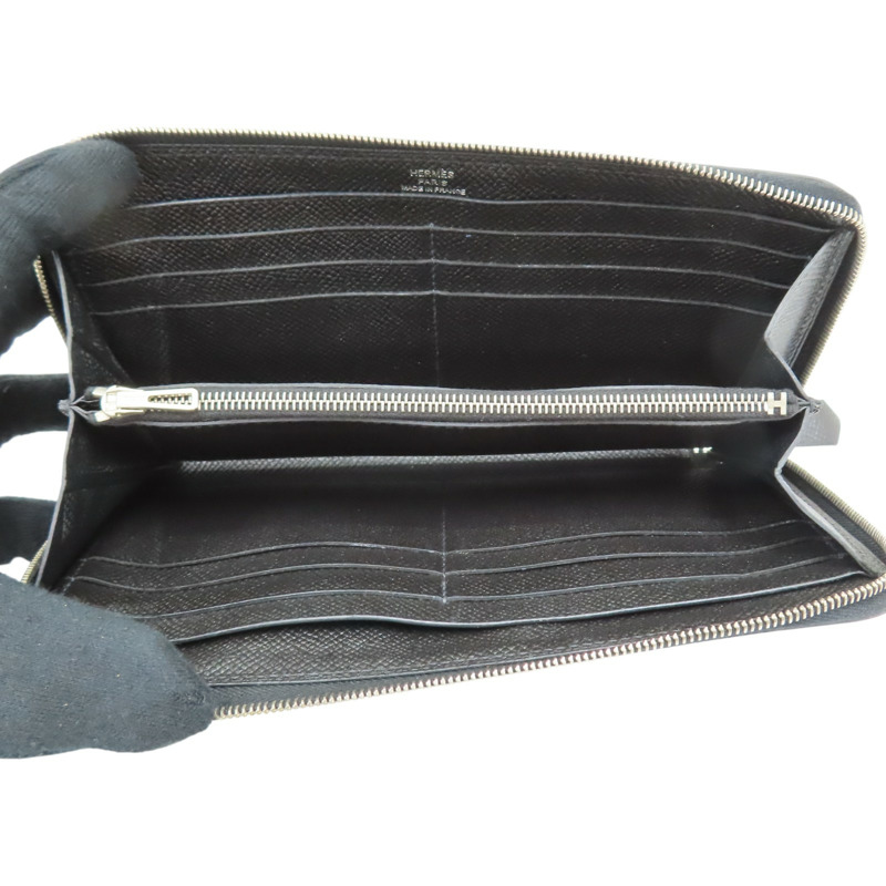 黑色 Epsom牛皮 Azap Long 拉鍊 長夾 T刻【HERMES 愛馬仕】-4