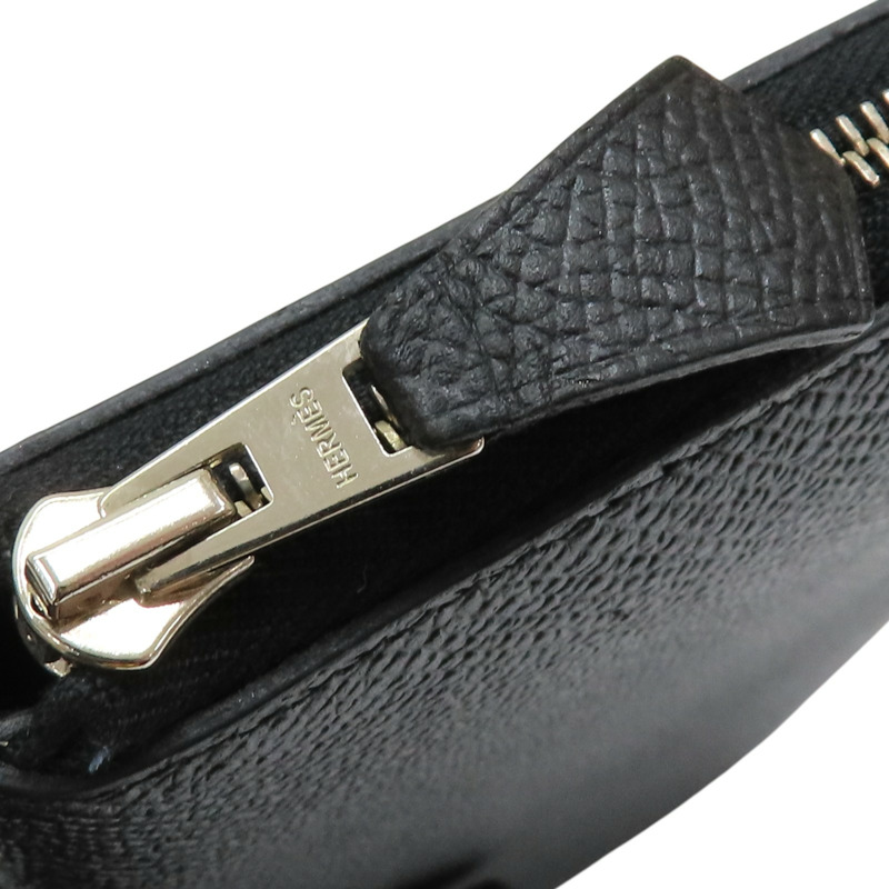 黑色 Epsom牛皮 Azap Long 拉鍊 長夾 T刻【HERMES 愛馬仕】-15