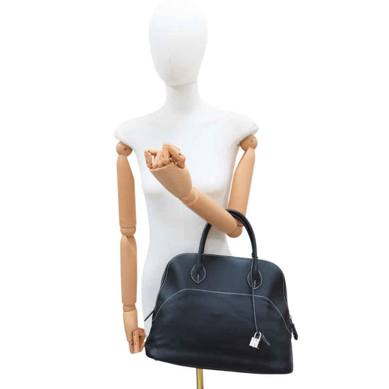 黑色 Veau Sikkim牛皮 Bolide Relax 35 手提包 □Q刻【HERMES 愛馬仕】-8