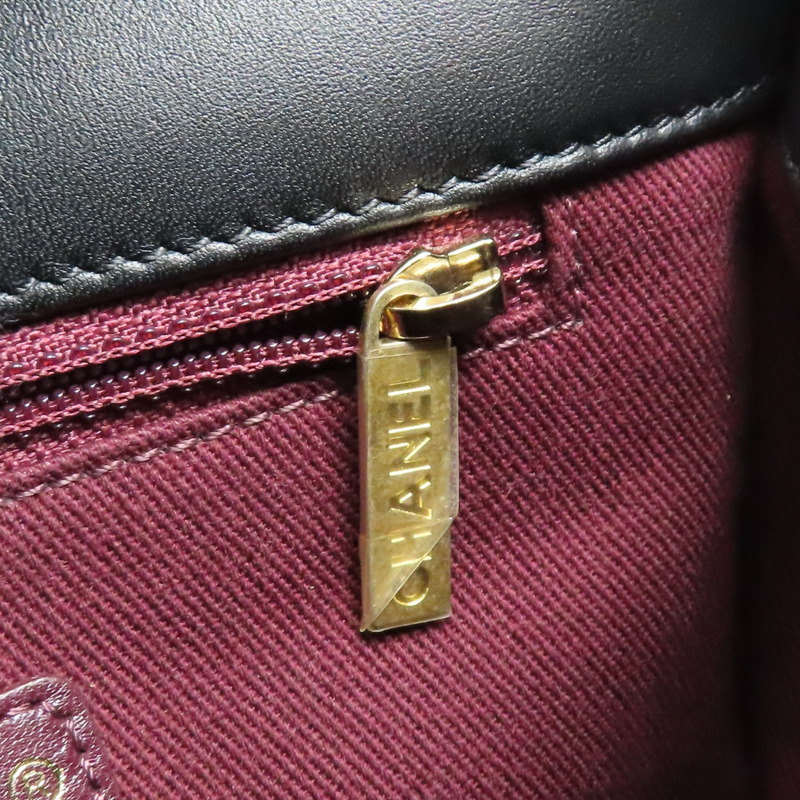 黑色 菱格紋牛皮 Flap Bag 肩背包【CHANEL 香奈兒】-7