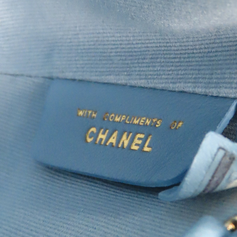 藍色 菱格紋羊皮 MINI 水桶包 肩背包【CHANEL 香奈兒】-6