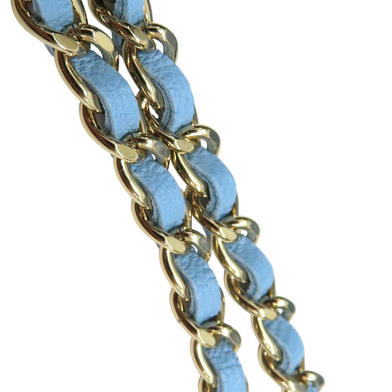 藍色 菱格紋羊皮 MINI 水桶包 肩背包【CHANEL 香奈兒】-9