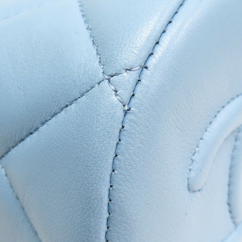 藍色 菱格紋羊皮 MINI 水桶包 肩背包【CHANEL 香奈兒】-12