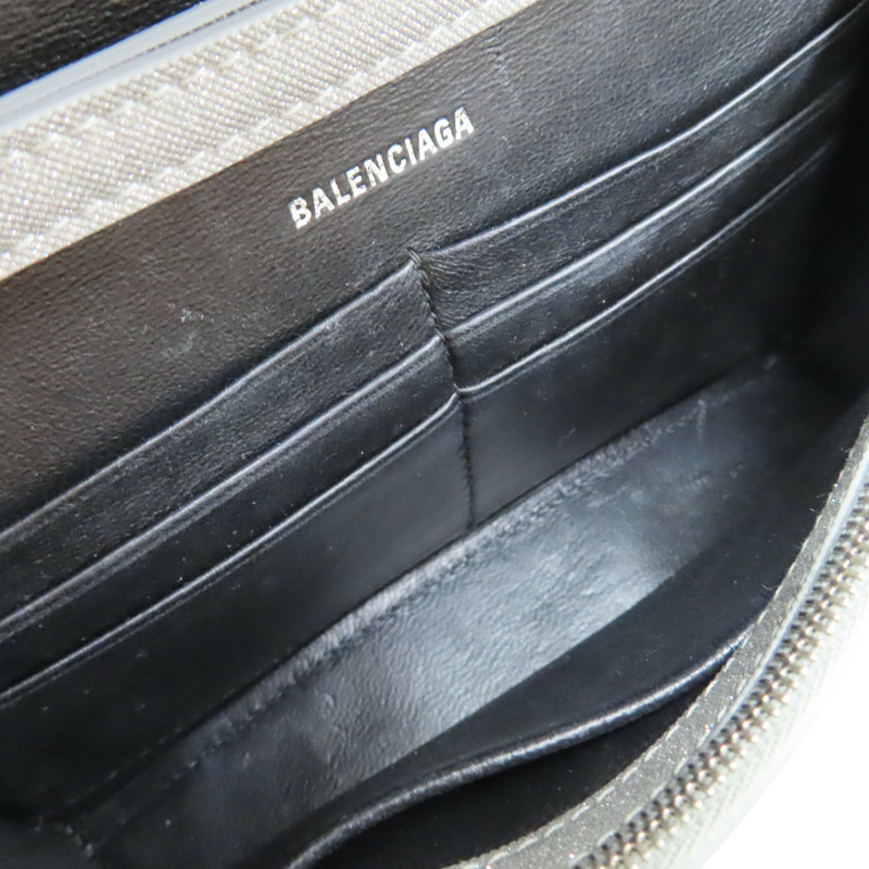 銀色 亮粉 牛皮 Hourglass 鏈帶肩背包【BALENCIAGA 巴黎世家】 656050-4