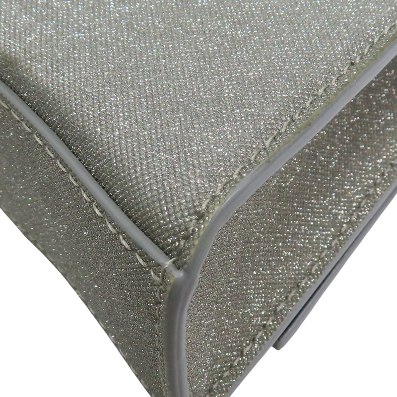 銀色 亮粉 牛皮 Hourglass 鏈帶肩背包【BALENCIAGA 巴黎世家】 656050-11