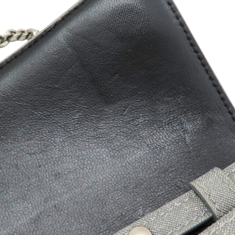 銀色 亮粉 牛皮 Hourglass 鏈帶肩背包【BALENCIAGA 巴黎世家】 656050-12