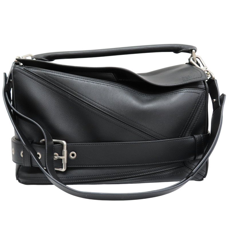 黑色 牛皮 肩背包【LOEWE 羅威】 B510BP1X01-0