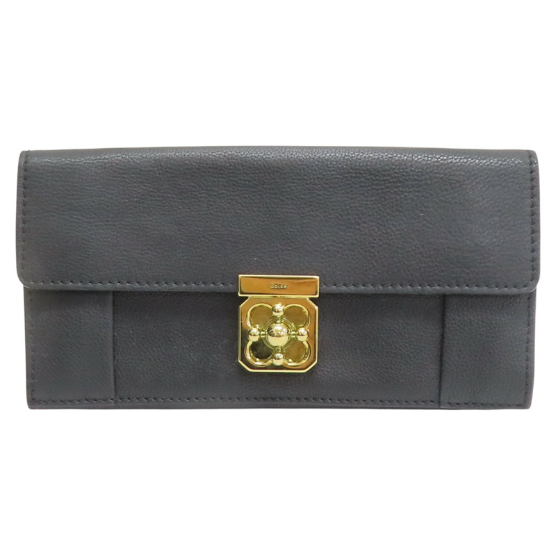 黑色 牛皮 兩折長夾 【Chloe 克羅伊】-0