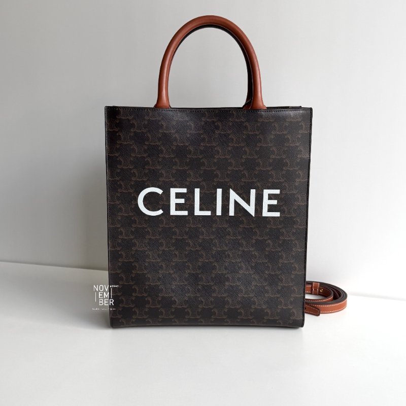 閒置新🙌🏻 Celine 瑟琳 Vertical Cabas 老花托特包 大號-0