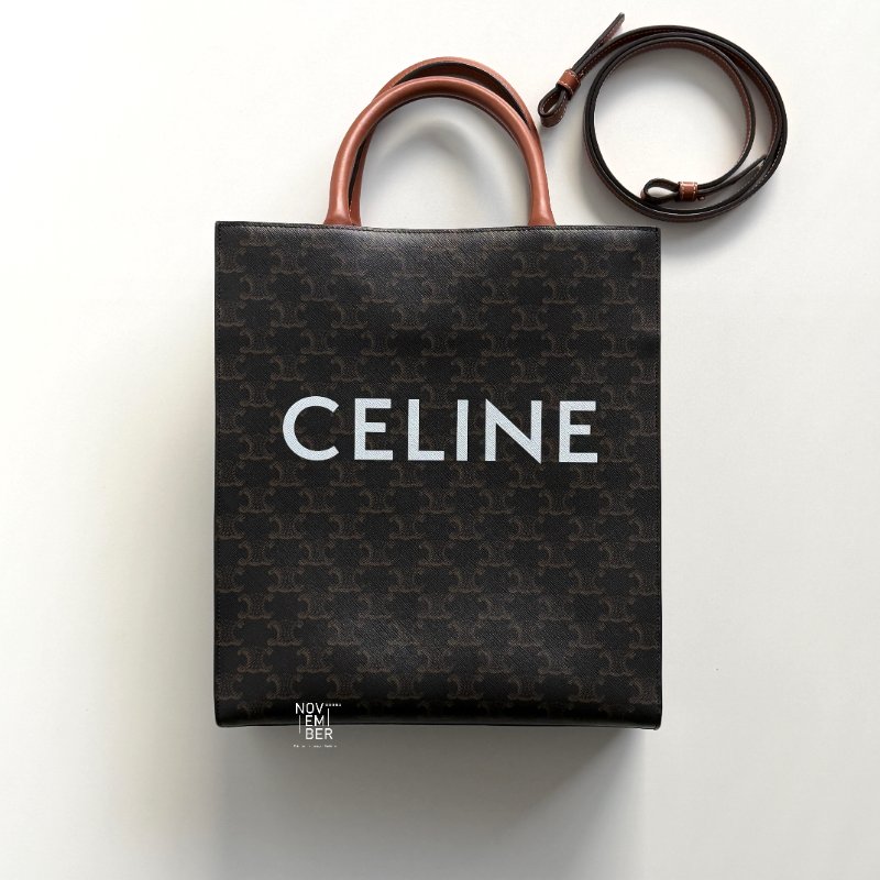 閒置新🙌🏻 Celine 瑟琳 Vertical Cabas 老花托特包 大號-3