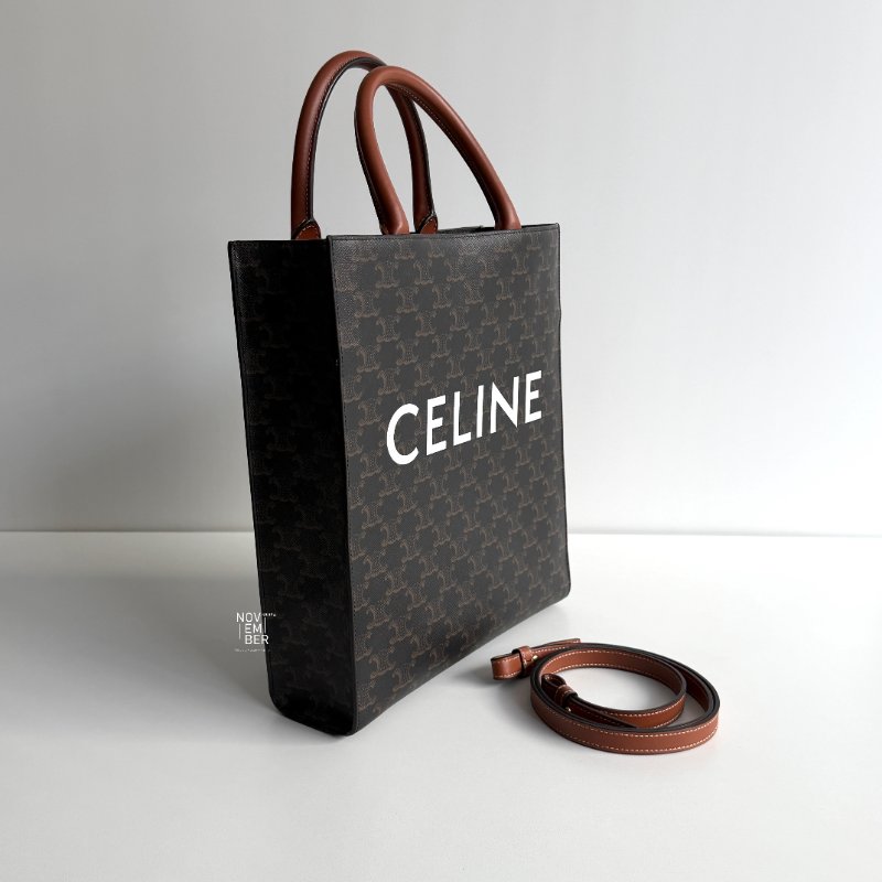 閒置新🙌🏻 Celine 瑟琳 Vertical Cabas 老花托特包 大號-4