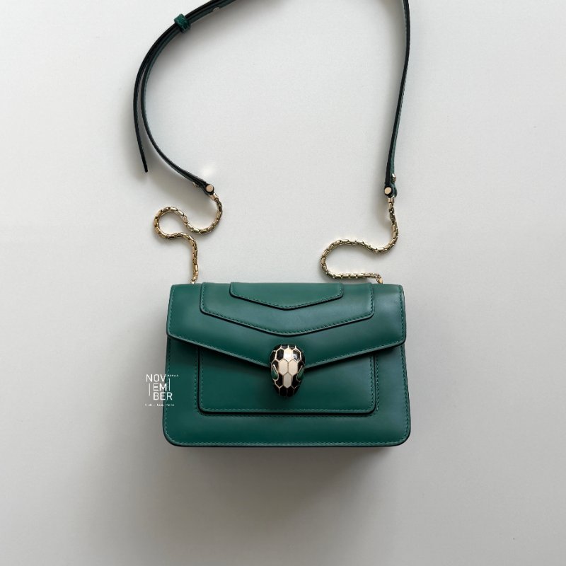 閒置新🙌🏻 Bvlgari 寶格麗 Serpenti Forever 斜揹包 綠-3