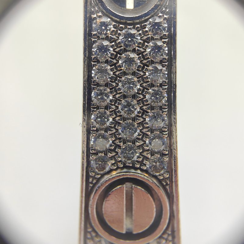 Cartier 卡地亞 love 18K白金 寬版滿天星鑽石手環 Size 18 Bracelet-5