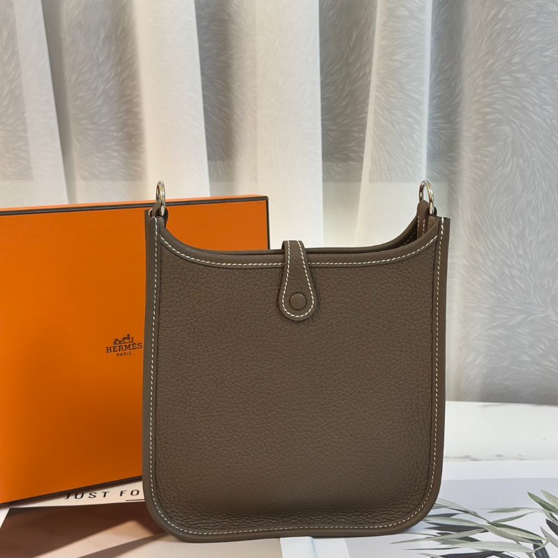 HERMES Mini evelyne - 灰銀配深藍背帶 U-5