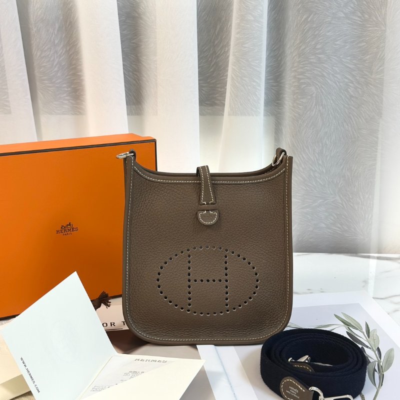 HERMES Mini evelyne - 灰銀配深藍背帶 U-8