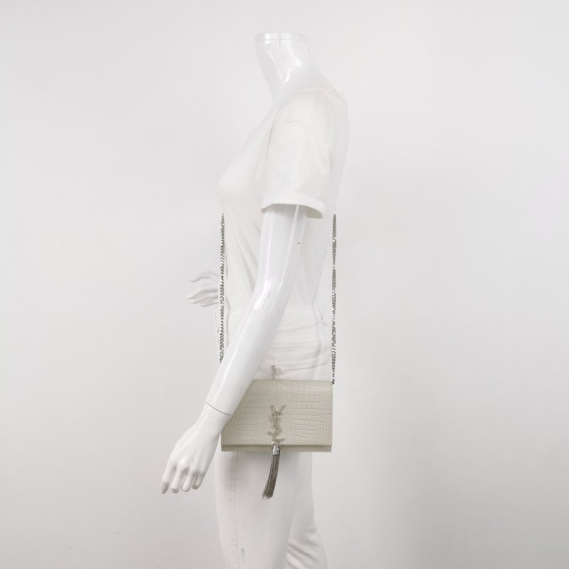 Saint Laurent Kate凱特包小號牛皮鱷魚紋YSL標誌斜挎包單肩包-1