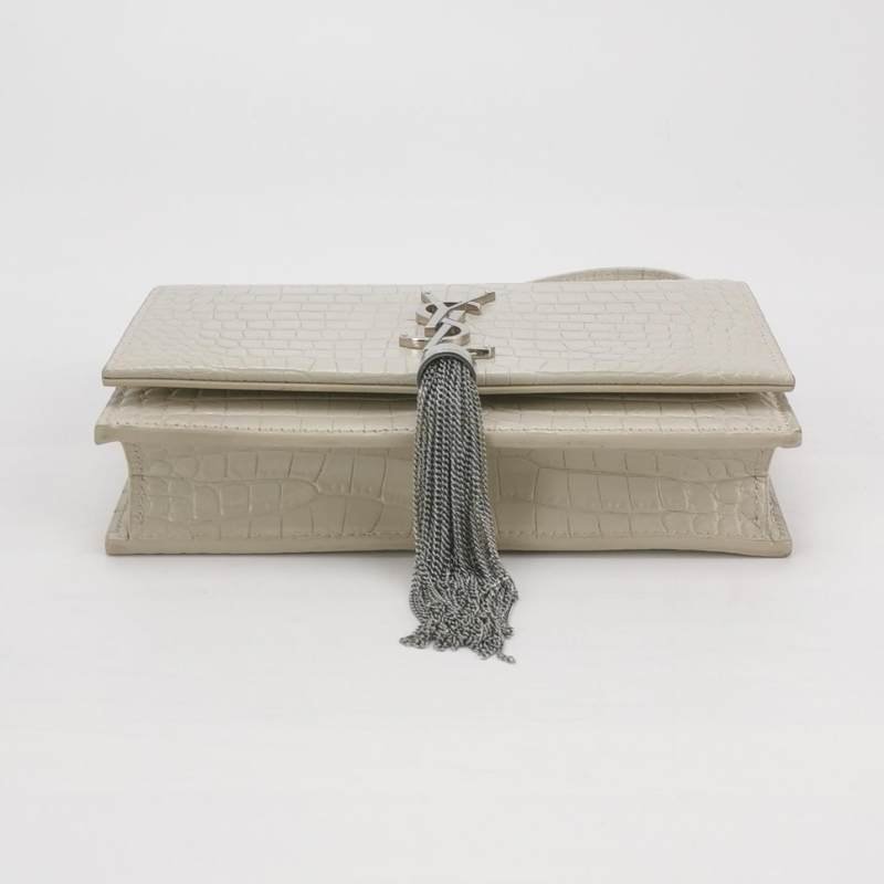 Saint Laurent Kate凱特包小號牛皮鱷魚紋YSL標誌斜挎包單肩包-5