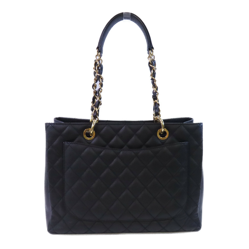 CHANEL 牛皮皮革GST Grand Shopping Tote Bag金扣鏈帶肩背袋-1