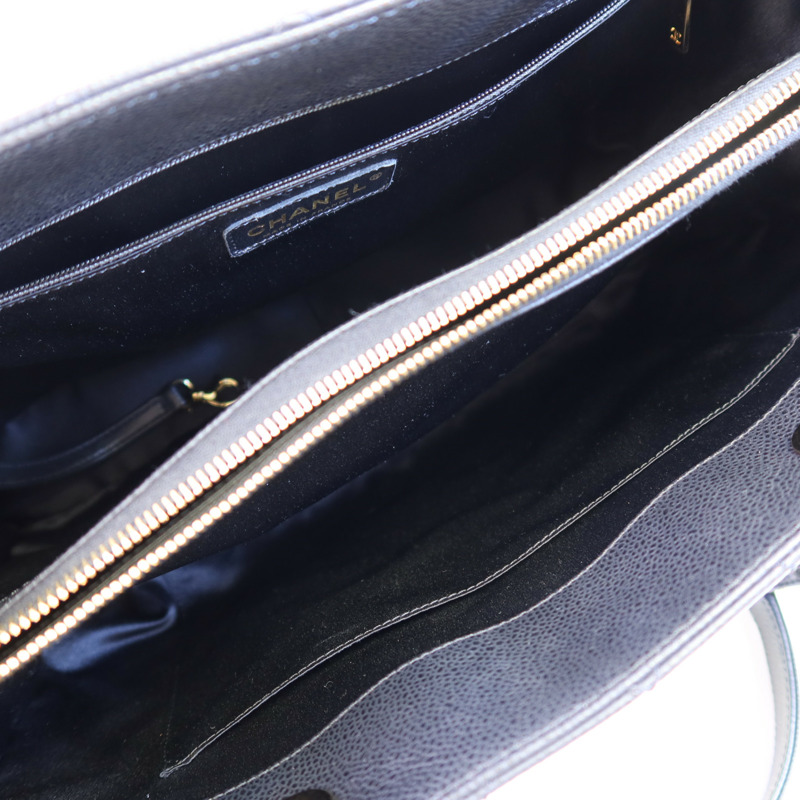 CHANEL 牛皮皮革GST Grand Shopping Tote Bag金扣鏈帶肩背袋-10