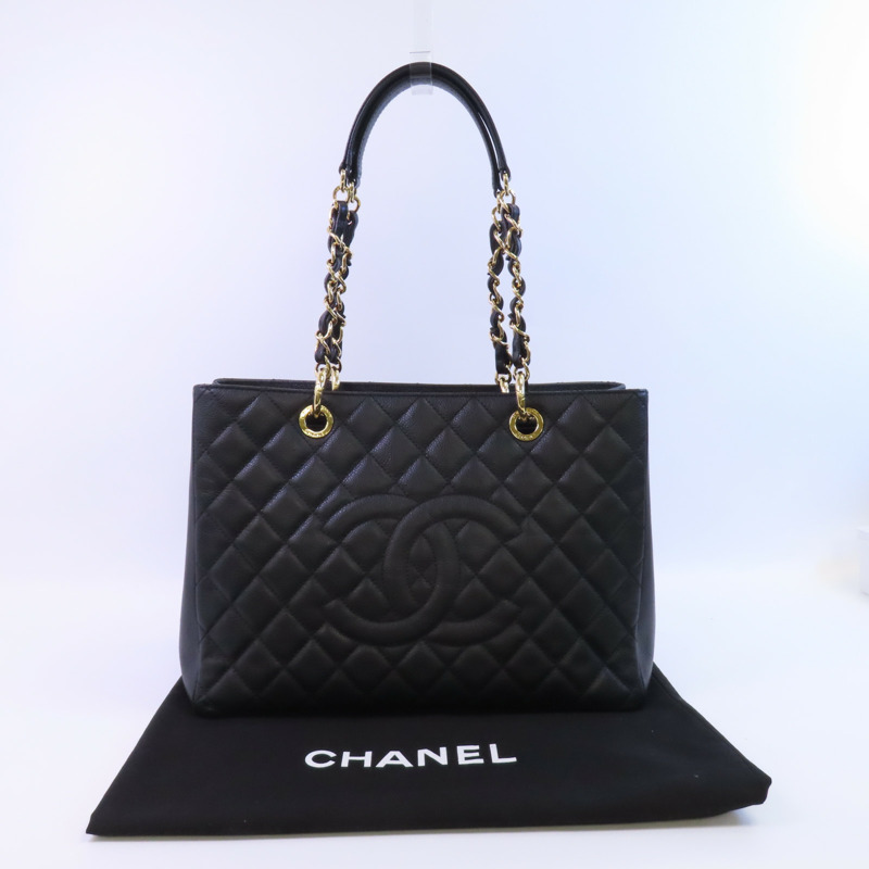 CHANEL 牛皮皮革GST Grand Shopping Tote Bag金扣鏈帶肩背袋-15