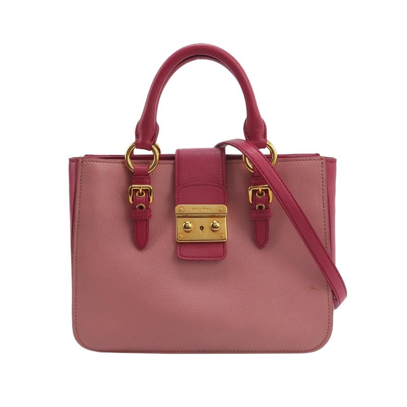 Miu Miu Madras羊皮拼色斜挎包單肩包-0