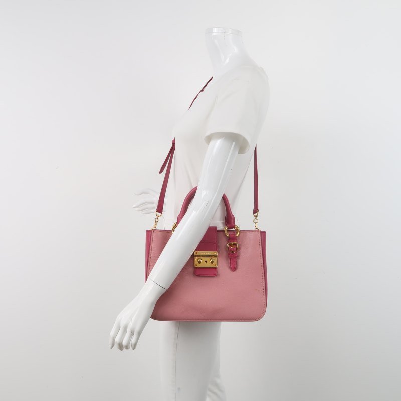 Miu Miu Madras羊皮拼色斜挎包單肩包-1