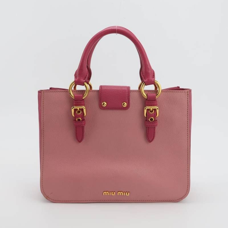 Miu Miu Madras羊皮拼色斜挎包單肩包-4