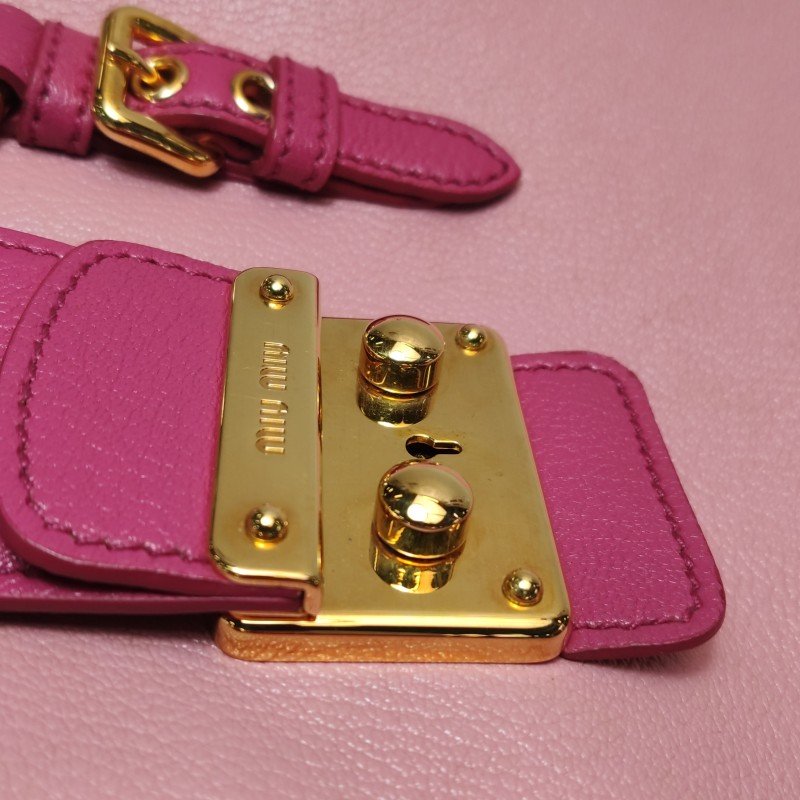 Miu Miu Madras羊皮拼色斜挎包單肩包-12